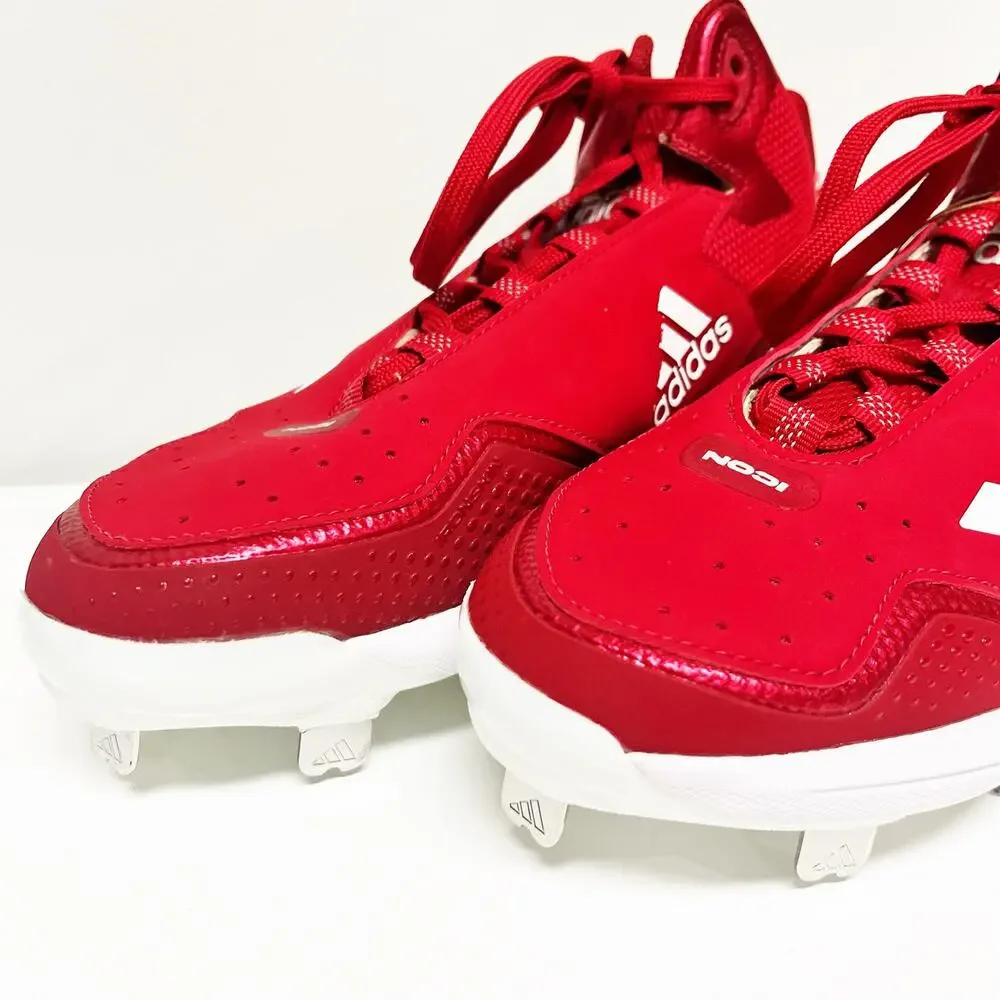 NEW Adidas Icon 7 Mid-Cut Baseball Cleats Shoes Red Mens Size 7